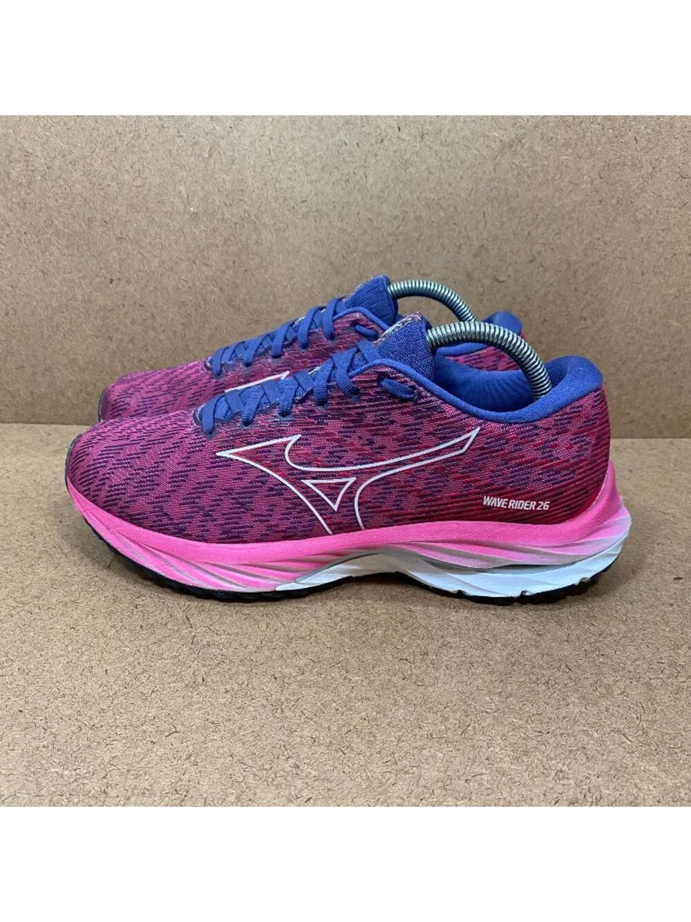 Mizuno Wave Rider 26 Womens Running Shoes Fuchsia/Halogen Blue Size 9.5 Athletic